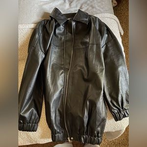 Missguided faux leather oversized jacket TALL